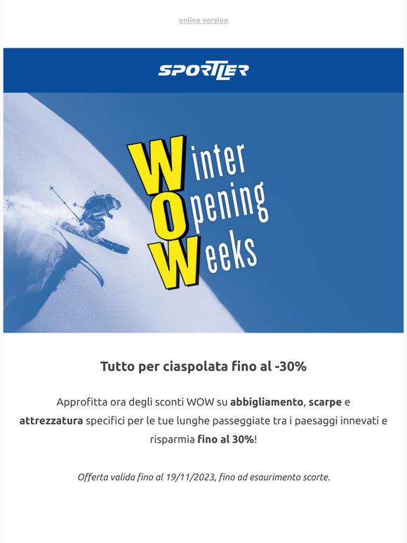 WOW | Ciaspolata fino al -30%