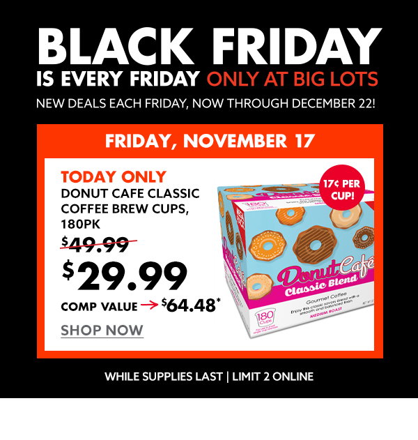 Big Lots: TODAY ONLY: $29.99 Donut Caf Coffee Brew Cups (180-pack)!  |  Milled