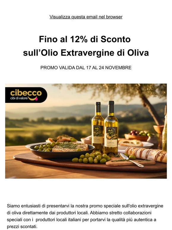 Fino al 12% di Sconto sull'Olio Extravergine di Oliva
