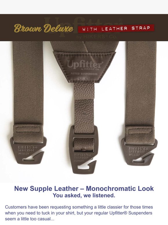 All New 👀 Upfitter Deluxe Suspenders in Brown