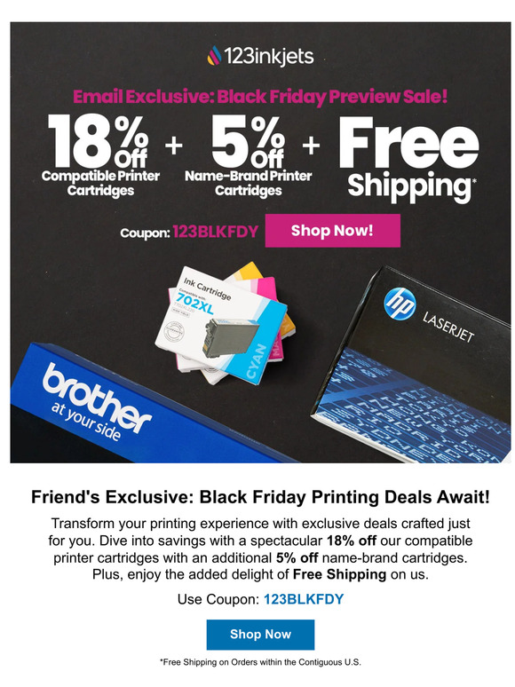 Get Ahead of the Black Friday Rush: Save 18% Off Ink & More!