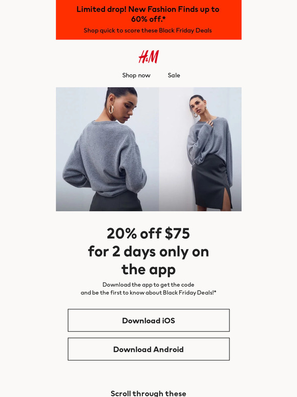 H&M: For members only! Extra 15% off sale