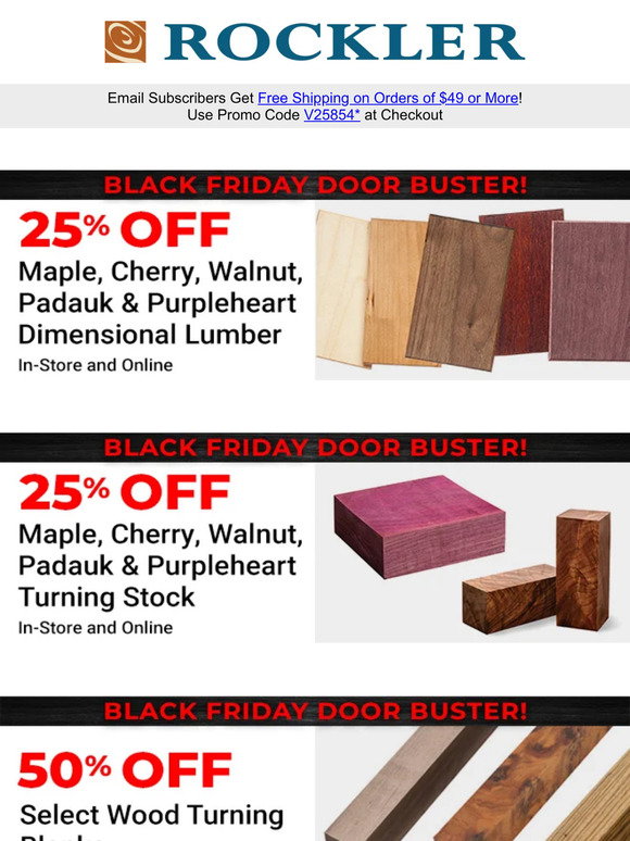 Rockler BLACK FRIDAY SALE starts early SAVE up to 50! Milled