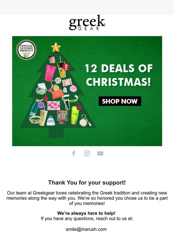 The 12 Deals of Christmas - Greekgear Style🎄