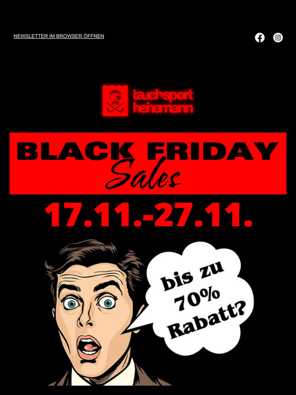 Black Friday Sales vom 17.11.-27.11. bei Tauchsport Heinemann