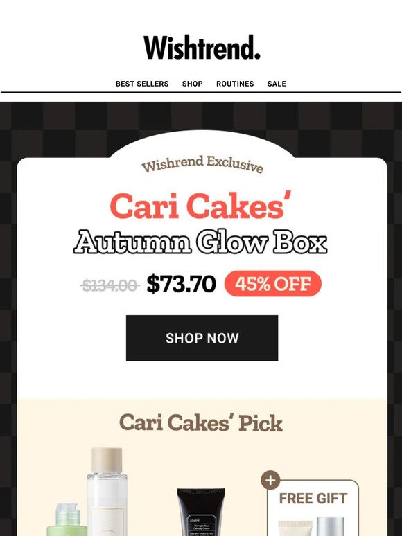 Youtuber Cari Cakes' Skincare Box 45% off now!