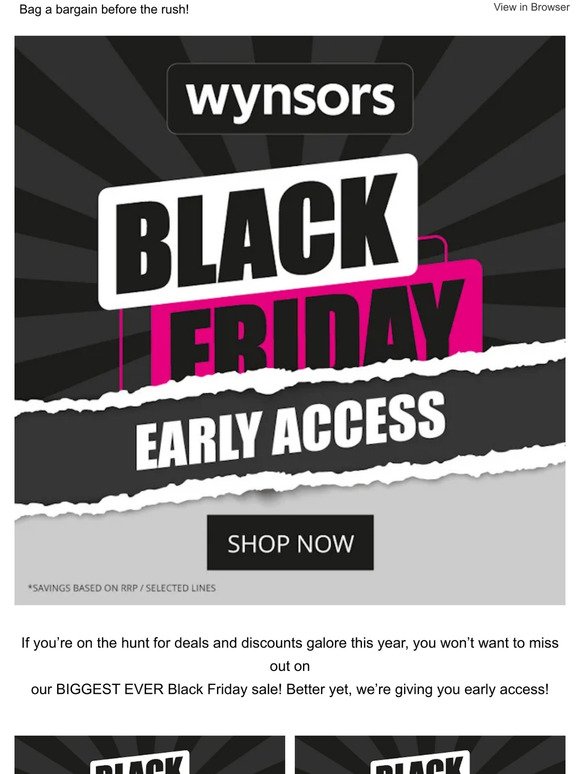 Early Access Black Friday Deals