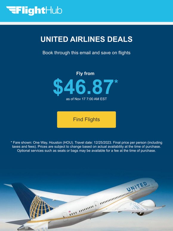 ✈ United Airlines from $46.87