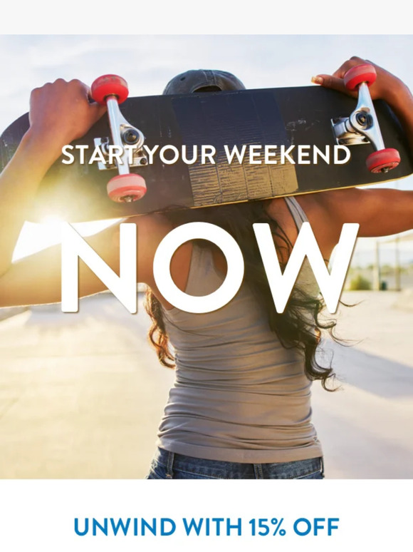 ✈️ 15% off to start your weekend strong