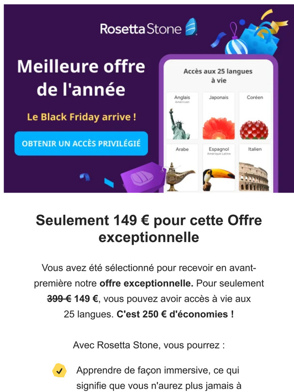 ✨ À l'intérieur : votre accès en avant-première à Black Friday !