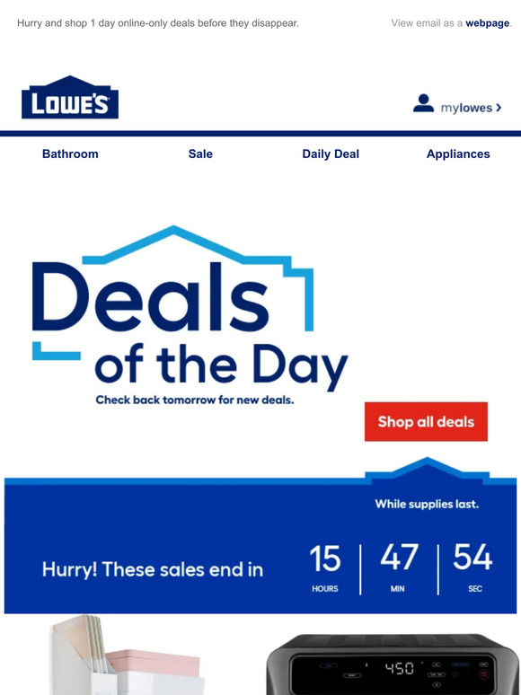 LIMITED TIME deals, just for today.
