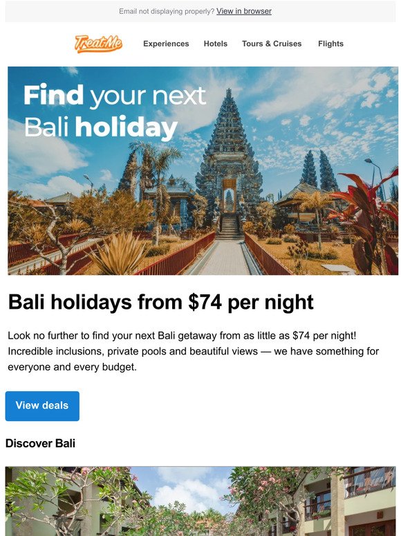 Find Your Next Bali Holiday From Only $74 Per Night
