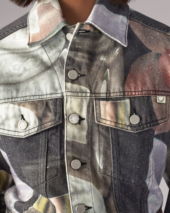 GLORIA GRAPHIC DENIM JACKET BLACK