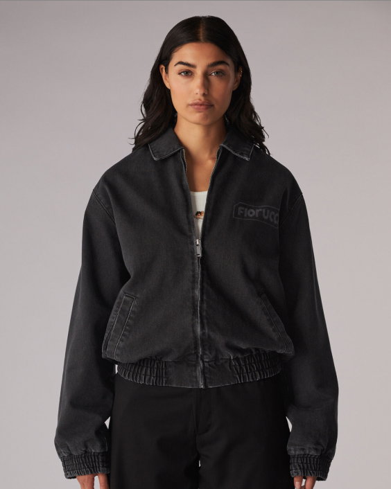 UNISEX LOGO DENIM JACKET BLACK