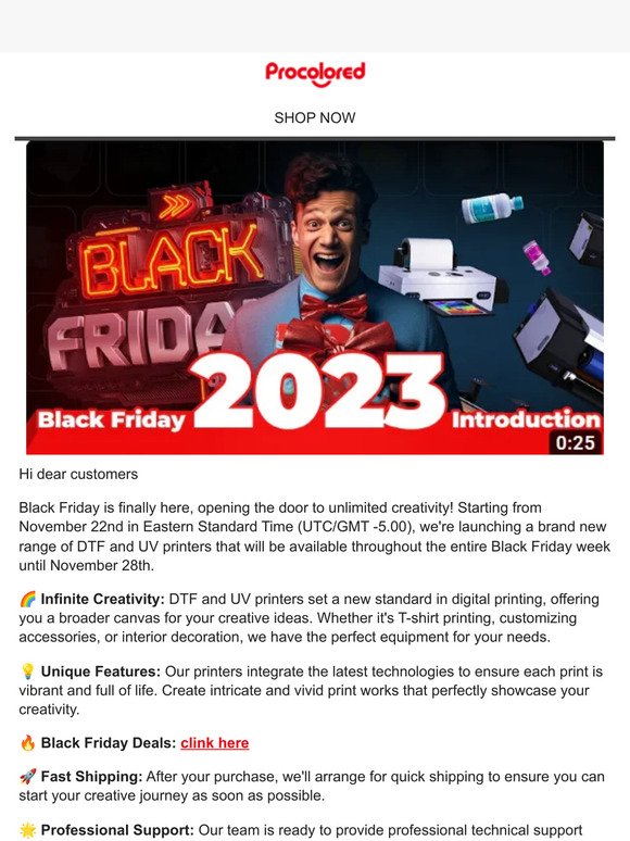 Procolored: Black Friday Madness! Unleash Your Creativity with DTF and UV  Printers!