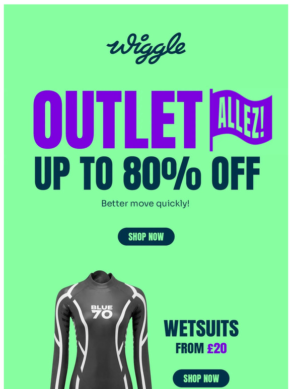 Outlet prices slashed - up to 80% off