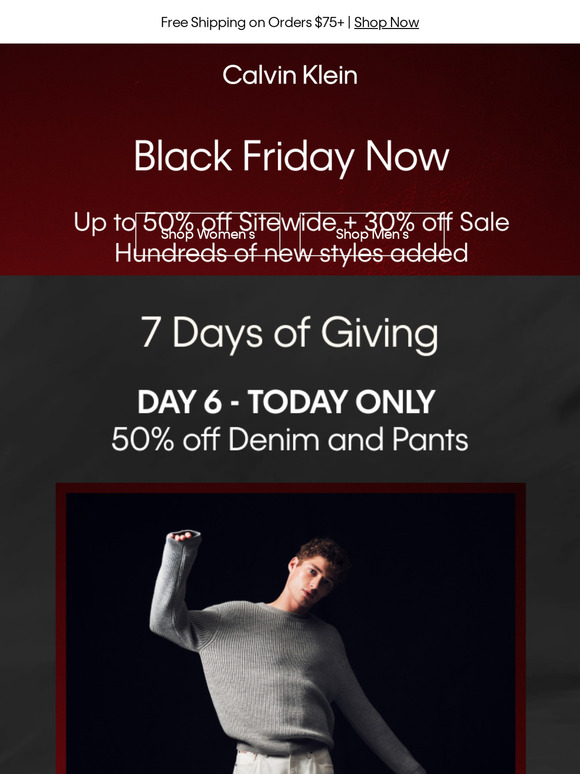 Today Only – 50% off Denim and Pants Exclusively Online