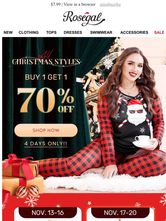 70% OFF | Christmas Sale from Rosegal!