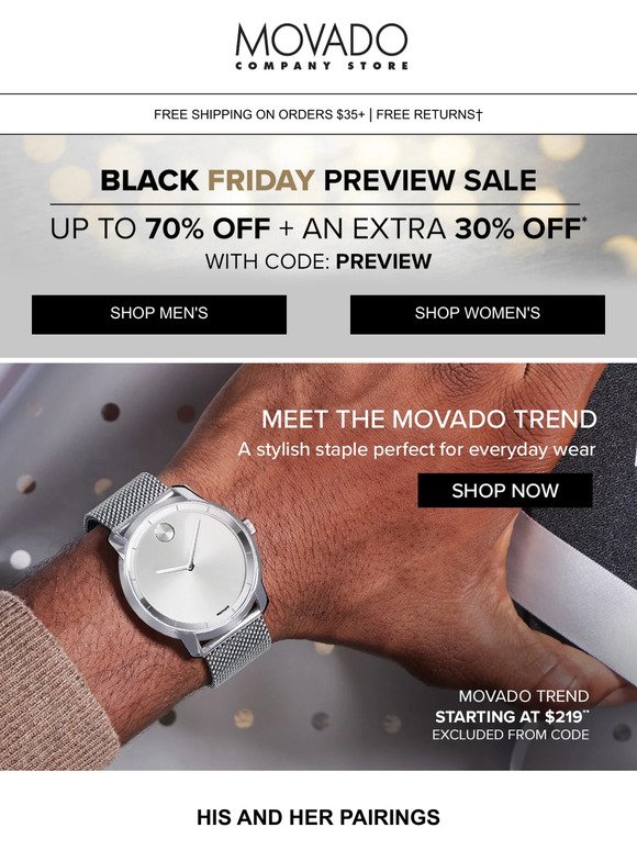 Meet your favorite watch: Movado Trend now $219
