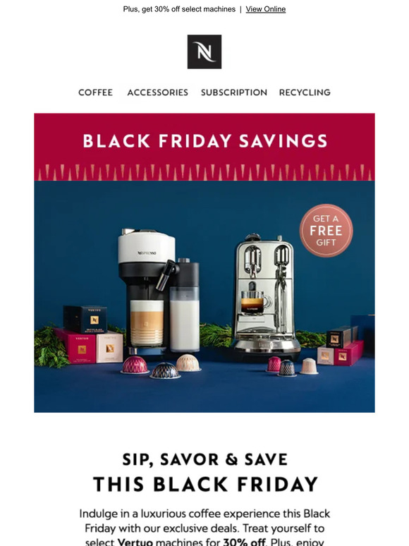 Free martini glasses for Black Friday ☕️ 🥂 : r/nespresso