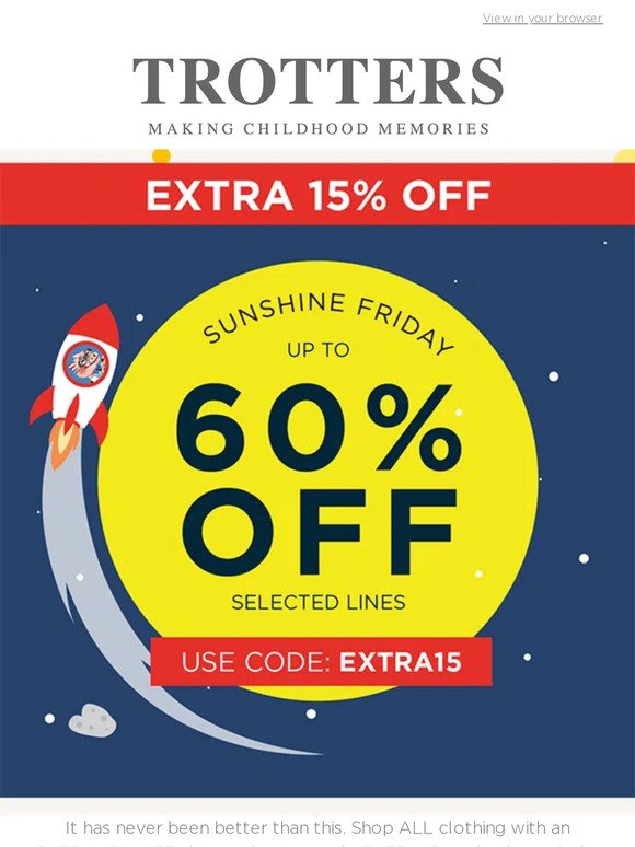 Extra 15% OFF ALL clothing- THIS WEEKEND ONLY! ☀️