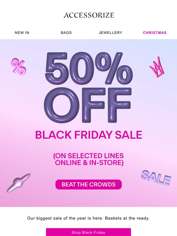 What’s that? 50% OFF Black Friday sale?