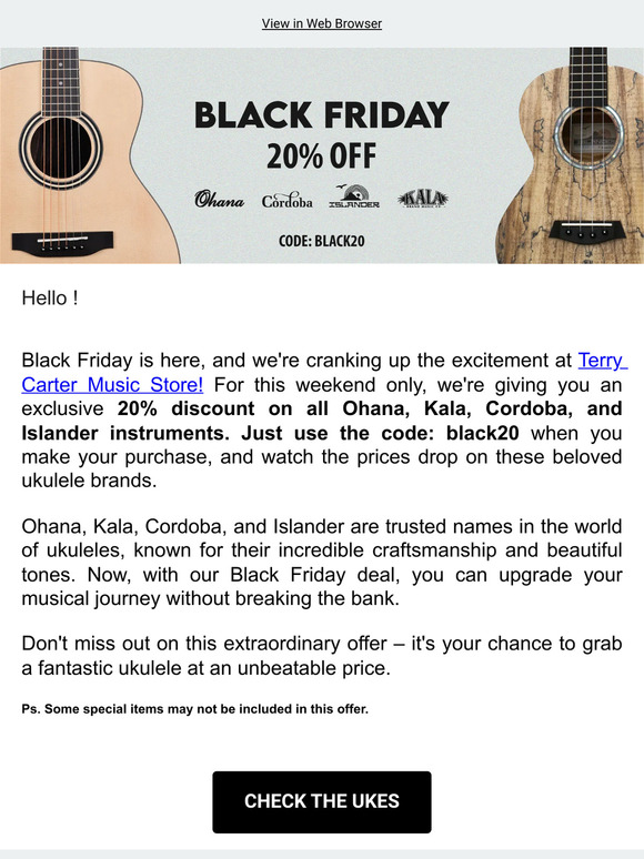 20% Off on your Top Ukuleles Brands!