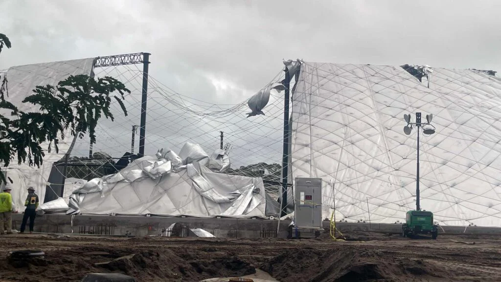 GOLF: See collapsed roof of Tiger's TGL stadium | Milled