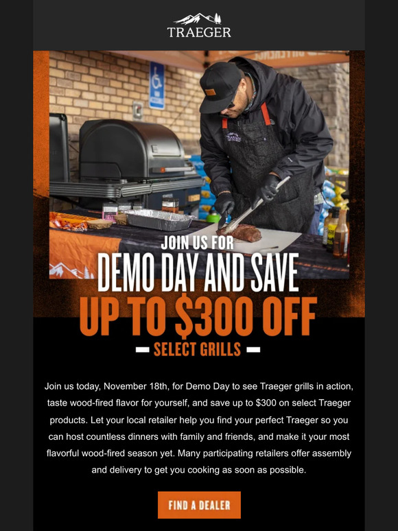 Join us for Traeger Demo Day today!