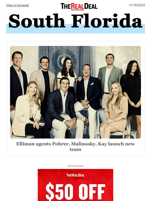 The Real Deal Elliman agents launch new team; Investor sues Sugar