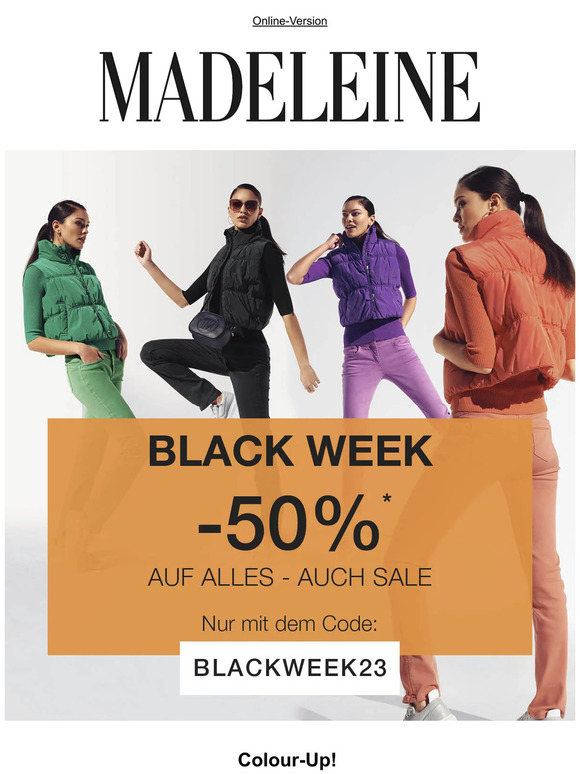50% BLACK WEEK Rabatt auf ALLES - jetzt sichern!