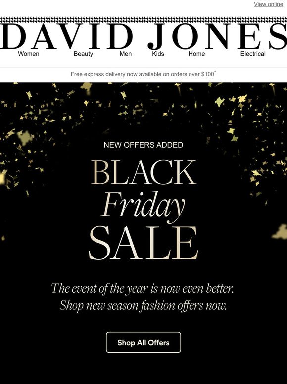 Black Friday Fashion Offers Now On