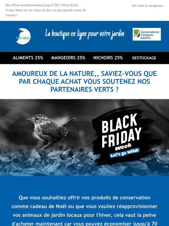 🖤 Black Friday Week - 15% sur les aliments pour Oiseaux