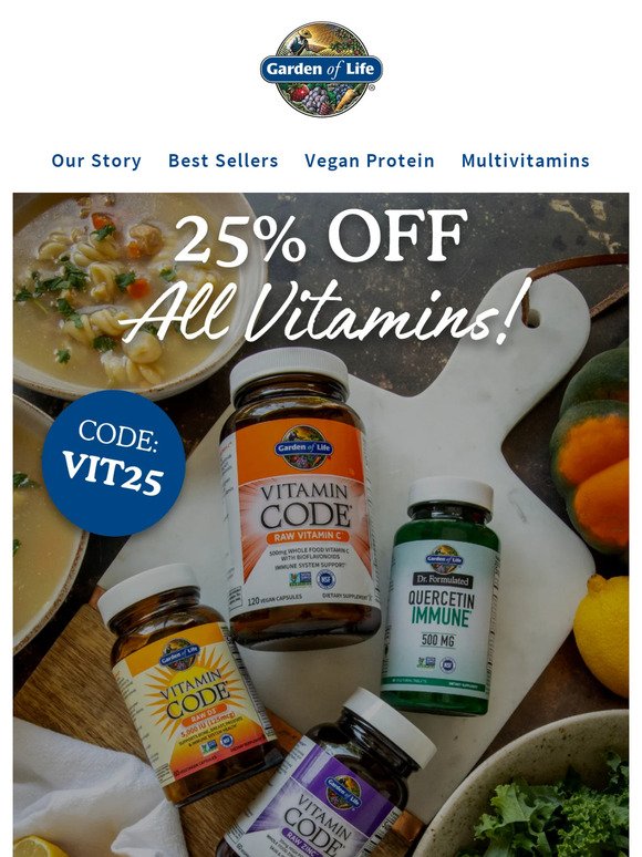 Exclusively for you: 25% off ALL Vitamins! 🛒