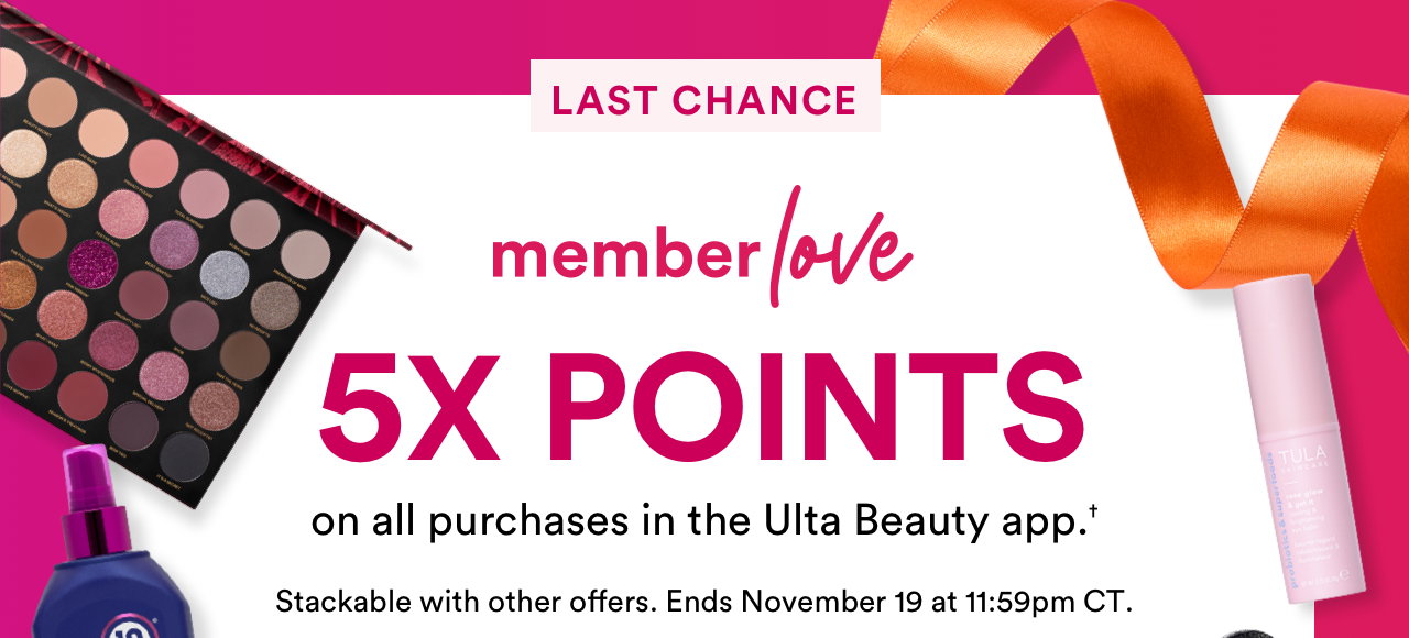 5x points on all purchases in the Ulta Beauty app.