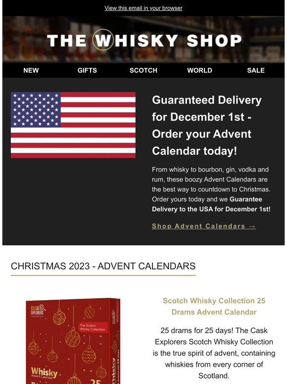 The Whisky Shop Advent Calendars Guaranteed December US Delivery🎄