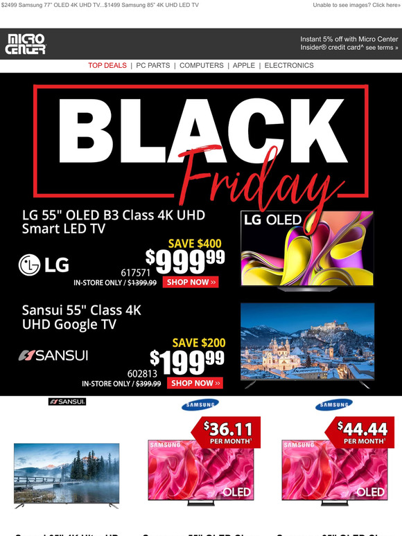 microcenter: $999 LG 55