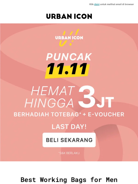 Last Chance Alert: Puncak 11.11 & Stylish Men's Bags Recommendation!
