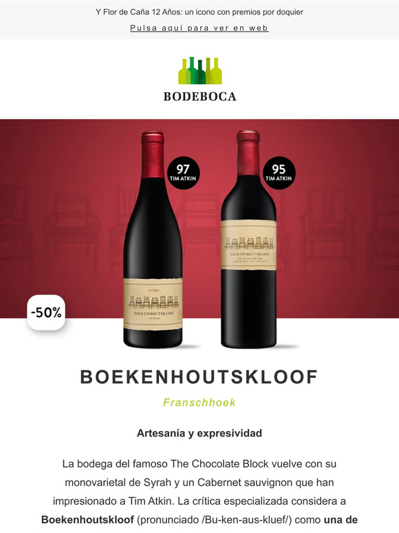 Boekenhoutskloof con el 50% dto.: dos top sudafricanos difíciles de pronunciar pero fáciles de disfrutar