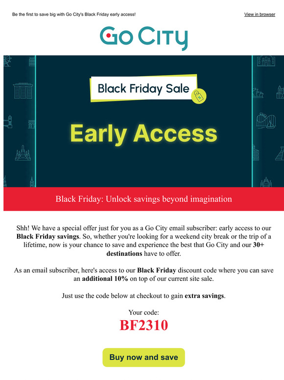 smartdestinations Early access to Black Friday savings inside Milled