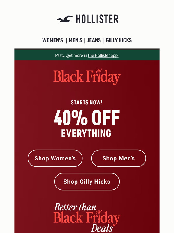 Hollister black friday 2019 on sale