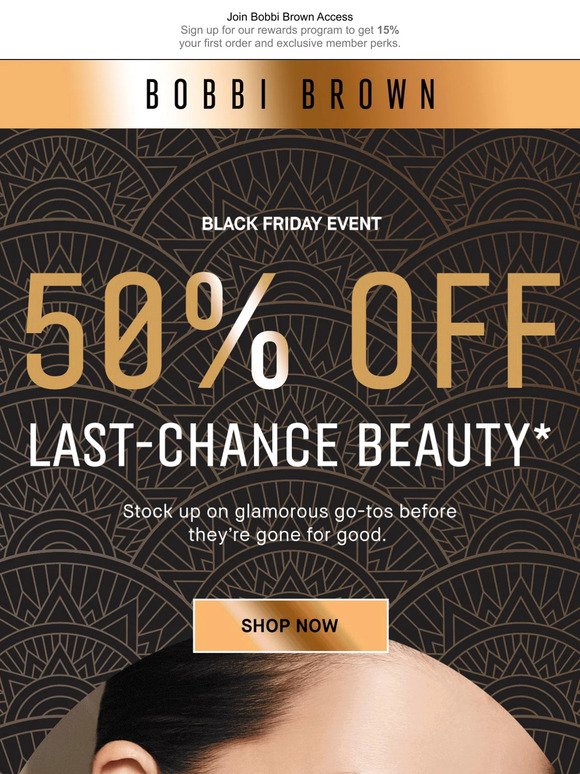 50% off last-chance beauty + 30% off sitewide