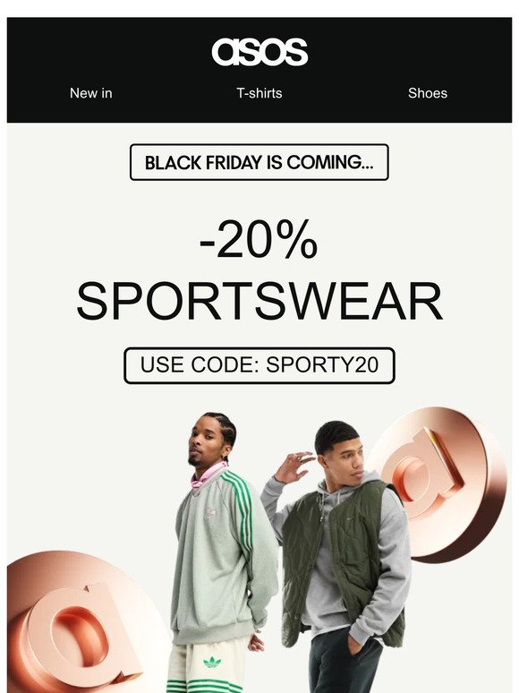 20% off sportswear 🏆⚽️