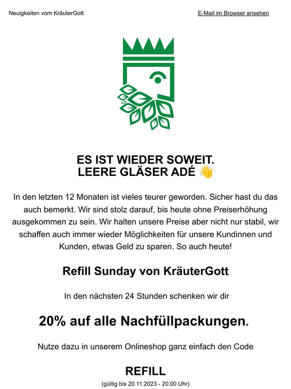 Refill Sunday 💚 -20% auf alle Nachfüllpackungen
