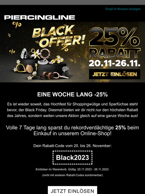 -25% zum Black Friday ◾ Eine Woche lang sparen!