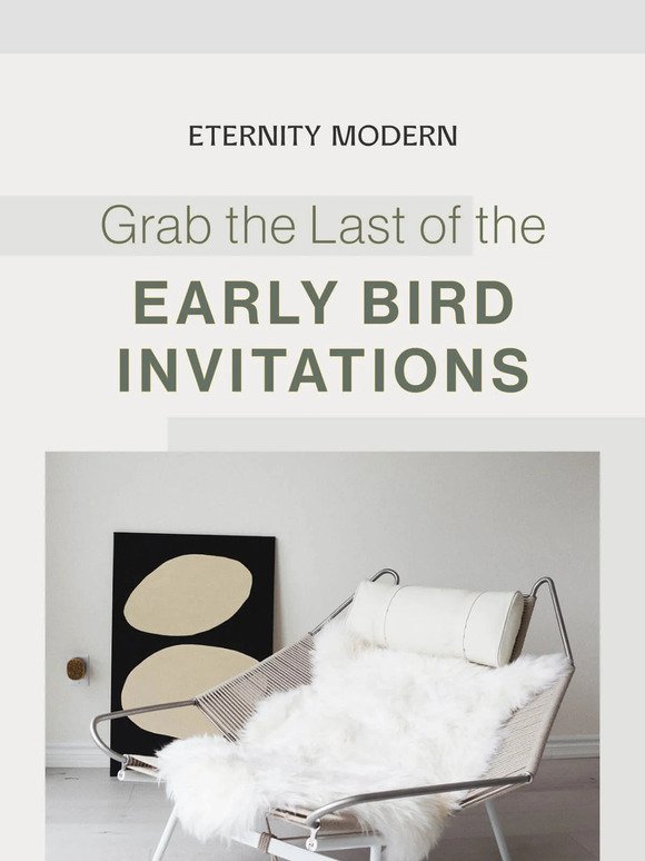 Last Chance to Join The Early Bird Club!