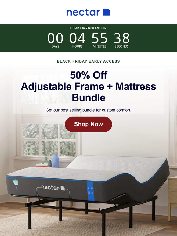 Final Hours! 50% Off Bed + Adjustable Bundle🔥