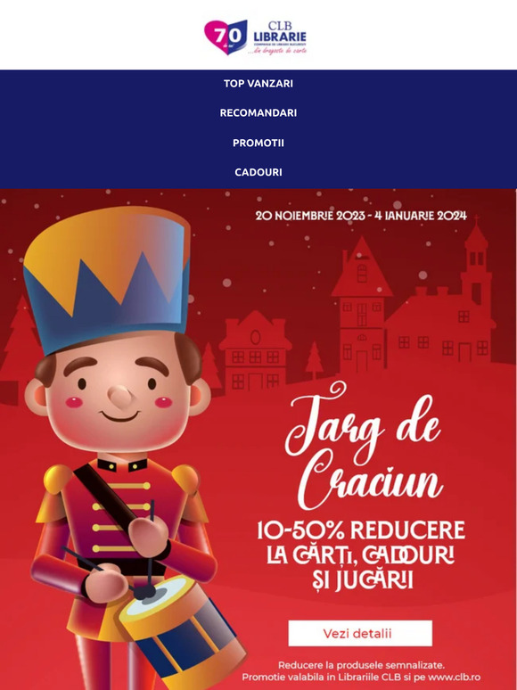 🎄Targ de Craciun cu 10-50% REDUCERE la carti, cadouri si jucarii! 🎁