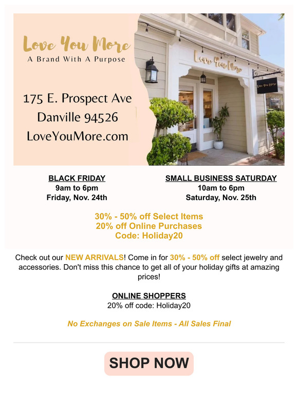 BLACK FRIDAY SALE at Love You More