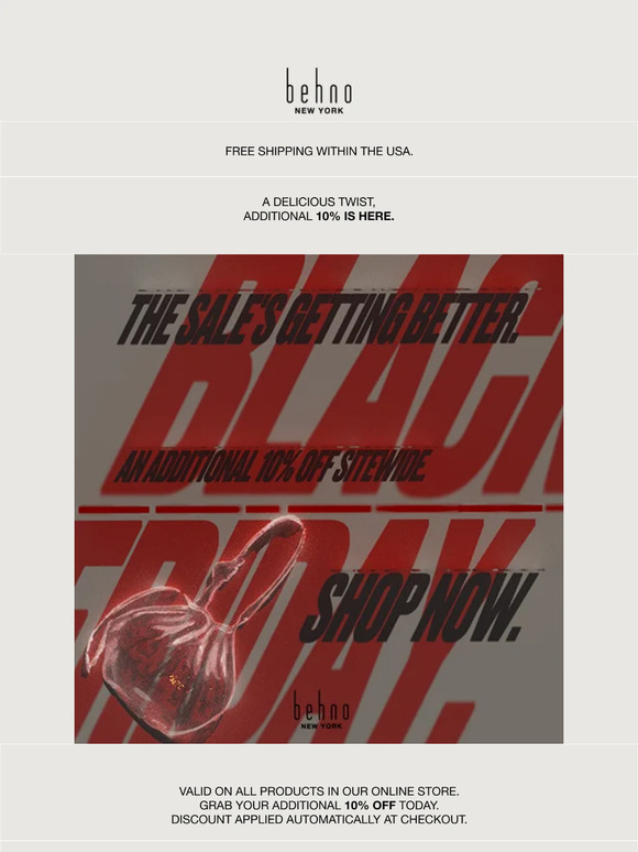 THE SALE'S GETTING BETTER.